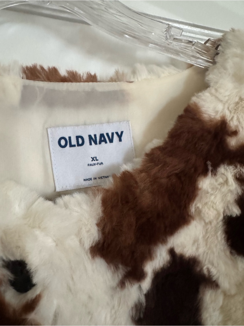 Old Navy - Cow Print Faux Fur Jacket, Brown/Cream - Picture 2 of 10
